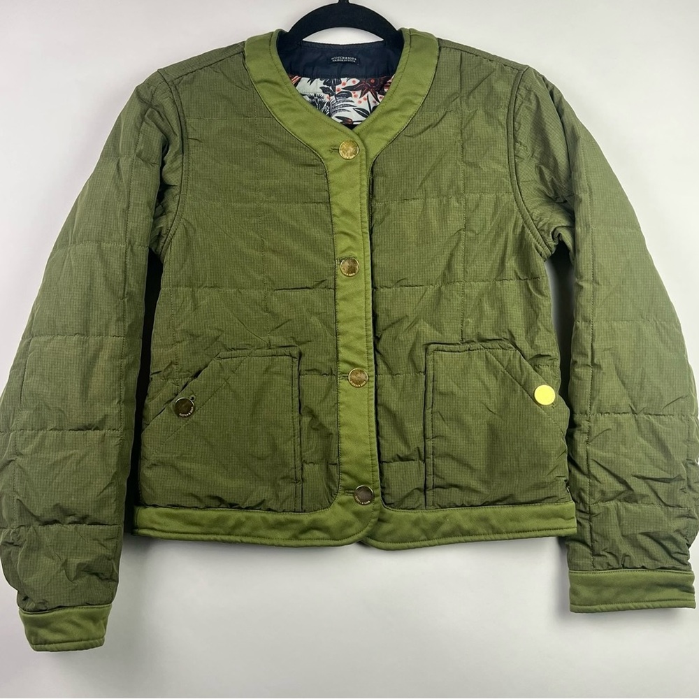 Women’s Scotch & Soda Green Quilted Puffer Jacket XS